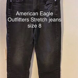 American Eagle Outfitters Black Mom Jeans with Stretch